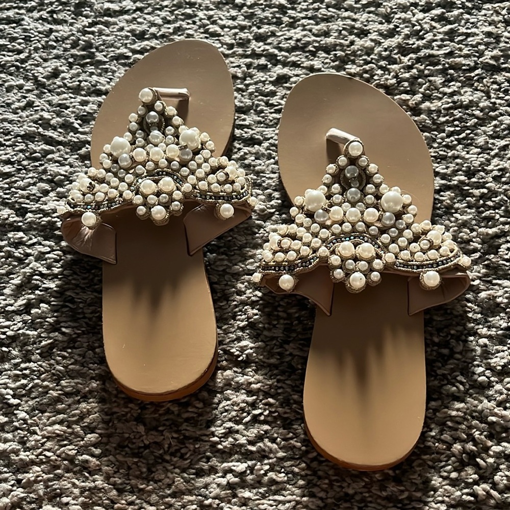 Shein Pearl Flip flops